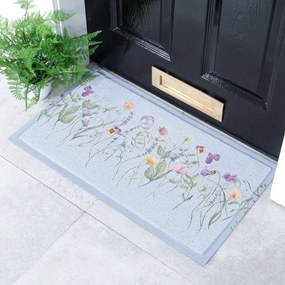 Wycieraczka z PVC 40x70 cm Blue Wild Flowers – Artsy Doormats