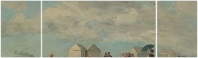 Obraz - Eugène Boudin, Beach Scene, reprodukcje (170x50 cm)