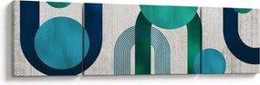 Obraz - Linie i okrągłe kształty (170x50 cm)
