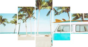 Obraz - Vintage van na plaży (125x70 cm)