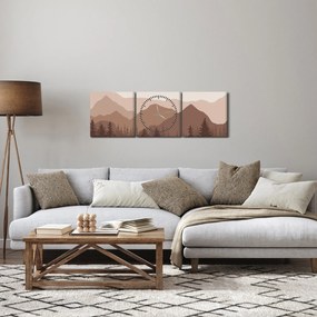 Obraz - Góry Brunatne N⁰1 (z zegarem) (90x30 cm)