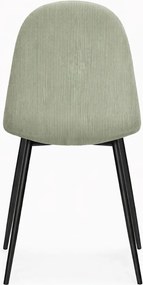 Zestaw 4 Krzese Teok Black Tkanina