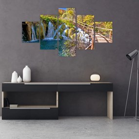 Obraz - Wejście na wodospady (125x70 cm)