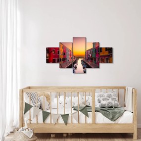Obraz - Zachód słońca, wyspa Burano, Wenecja, Włochy (125x70 cm)