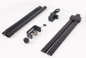 Lampa LED na biurko FILO, zacisk, USB, pilot zdalnego sterowania