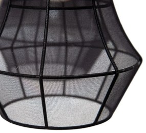 Czarna lampa wisząca z tekstylnym kloszem ø 40 cm – Ixia