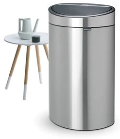 Stalowy kosz na śmieci otwierany na dotyk w kolorze matowego srebra 40 l Touch Bin – Brabantia