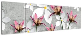 Obraz kwiatowej abstrakcji (170x50 cm)