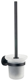 Aqualine - Szczotka WC SAMBA ścienna mleczne szkło/czarny mat
