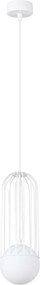 Biała lampa wisząca ze szklanym kloszem Belinda – Sollux