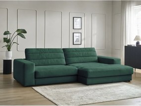 Zielony aksamitny narożnik (prawostronny/z szezlongiem) Sierra – Bobochic Paris