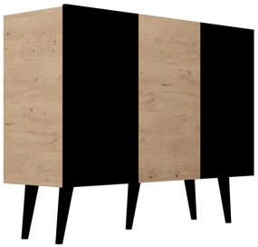 Nowoczesna komoda na nóżkach dąb artisan + czarny - Dubby 3X