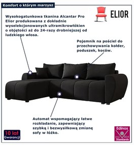 Czarny rozkładany narożnik w kształcie L T5-G33