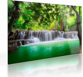 Obraz na szkle wodospadu w Kanchanaburi, Tajlandia (70x50 cm)