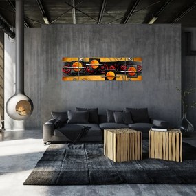 Abstrakcyjny obraz - Planety (170x50 cm)