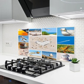 Panel Szklany Mewy Nad Brzegiem Oceanu