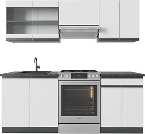 Aneks kuchenny biały/antracyt 200x60x81.6 r-line