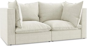 Modułowa sofa 2-osobowa - z tkaniny bouclé - piaskowy - MANAO