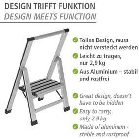 Metalowa drabina 74 cm Alu-Design – Wenko