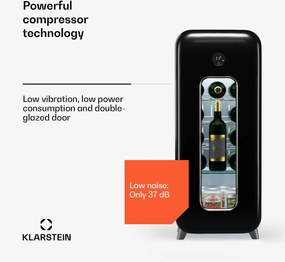 Klarstein Shirley 36cm 15 Butelek Winiarka Wolnostojąca Czarny