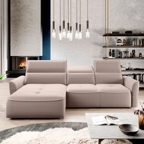 Narożnik MURILLO S Mini z elektryczną regulacją siedziska Lewostronny w tkaninie VOGUE 02 WERSAL