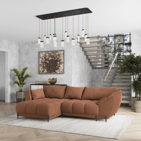 Masseno Narożnik VESTANO z funkcją spania i pojemnikiem na pościel Narozniki L, Rozkładana sofa - Miedziany, QUELLE 54