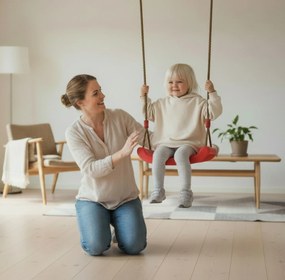 Huśtawka ogrodowa dla dzieci plastikowa Zoya czerwona 100 kg