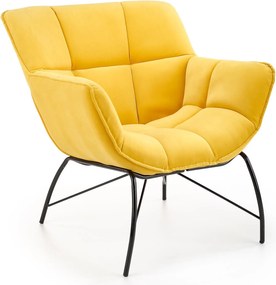 Pikowany fotel do salonu z tkaniny aksamitnej Belton