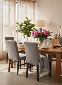 Szare pikowane krzesło drewniane F6-A67