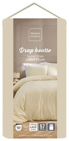 Prześcieradło w kolorze kości słoniowej 140x190 cm Linella – douceur d'intérieur