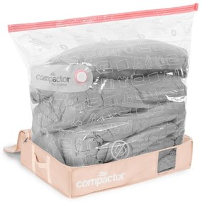 Plastikowe pojemniki próżniowe pod łóżko zestaw 3 szt. 65x45x15,5 cm Pink Edition – Compactor