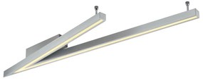 Szara lampa sufitowa LED ze sterowaniem głosowym/mobilną aplikacją i metalowym kloszem 35x127.5 cm Cicanto – CINQUE