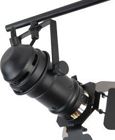 Industrialny reflektor czarny 2-światłowy z klapami - Movie