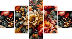 Obraz - Pomarańczowo-czerwone kwiaty (125x70 cm)