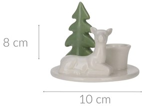 Świecznik ceramiczny z choinką, 8 cm