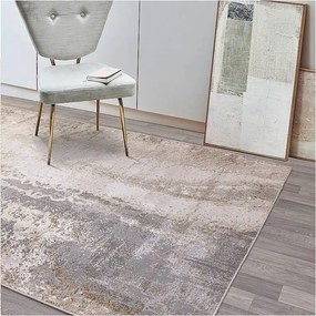 Dywan abstrakcyjny - 160x230cm - Złoty, szary, beżowy - Aurora Cliff