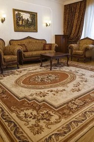 Klasyczny brązowy dywan rozeta W6-Z37