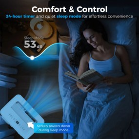 HOMCOM Przenośny klimatyzator 12 000 BTU, 4 w 1: chłodzenie, osuszanie, wentylacja, tryb snu, sterowanie WiFi i głosowe | Aosom PL