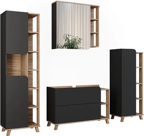 Zestaw mebli łazienkowych sonoma/antracyt 100x35x65 karen