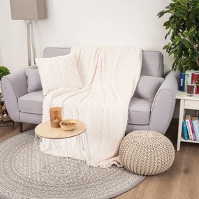 4Home Koc Cozy Knit kremowy, 150 x 200 cm