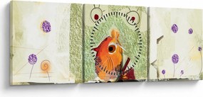 Obraz- Dusza ptaka (z zegarem) (90x30 cm)