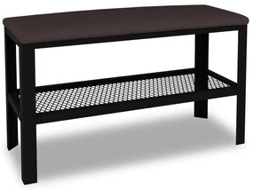 Siedzisko do przedpokoju w stylu loft czarny + wenge - Sagal 4X