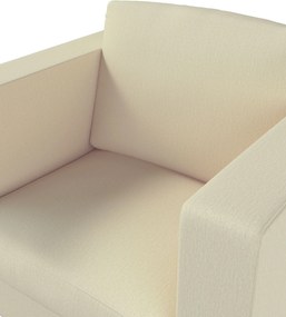 Pokrowiec na fotel Karlanda kolor kremowy tkanina połyskliwa, strukturalna