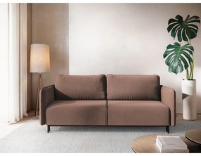 Różowa rozkładana/ze schowkiem sofa 226 cm Luana – Makamii
