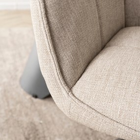 Zestaw Stół Rozkładany VERONA 160-240 cm Dąb/Czarny i 4 Krzesła PEONY 2 Beżowe