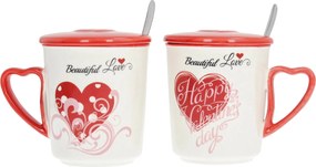Zestaw kubków Beautiful Love I z przykrywką 350ml