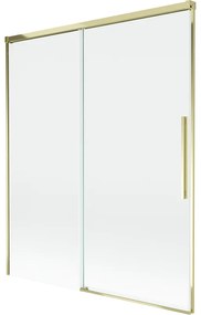 Mexen Rox parawan nawannowy 2-skrzydłowy rozsuwany 140 x 150 cm, transparent, złoty - 8C9-140-001-50-00