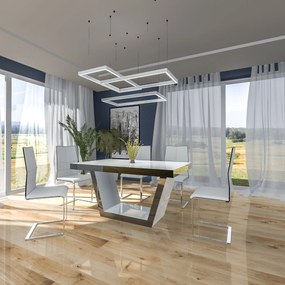 Nowoczesny stół do jadalni w połysku Senator biały / czarny