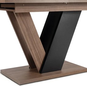Stół Prostokątny Rozkładany CLARK 120-160 cm Orzech/Czarny Japandi