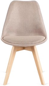 Zestaw Stół Okrągły Rozkładany HARRY 102-142 cm Dąb Artisan i 6 Krzeseł NEVEL Beżowych Skandynawskich